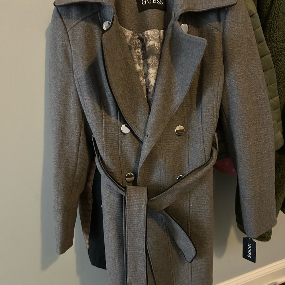 GUESS Women's Gray Pea Coat